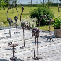 Fuglebade i metal fra Speedtsberg - to forskellige varianter