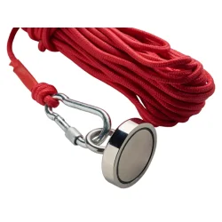 Robust fiskemagnet i st�l og nylon med 150 kg tr�kkraft - Perfekt til magnetfiskeri