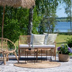 Behagelig andefjers pude i Flora design - vlg farve og strrelse