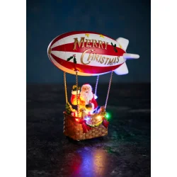 Luftballon med Julemand - Magisk Juledekoration med Lys og Musik