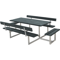 Bord/Bnkest m/2 rygln og 2 pbygninger - 260 cm - ReTex (genbrugt plast)