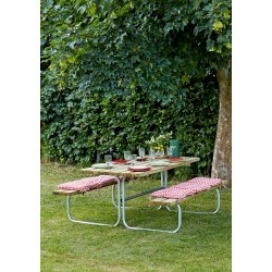 Bordbnkest i trykimprgneret tr uden rygln, til 6 personer