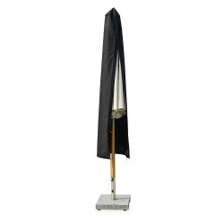 Premium vandtt cover i sort uv-resistent polyester til parasol  H140 cm. passer til 200 - 250cm.