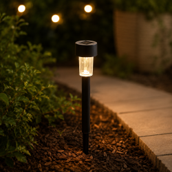 Mini Solcellelampe �4,6 � H32 cm � Dekorativ Havebelysning med Varmt LED-Lys