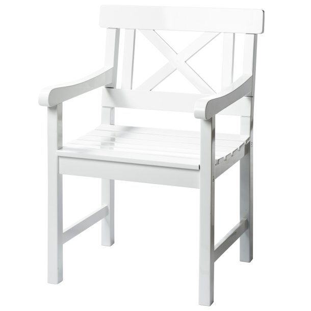 Hjglans hvidmalet stol i solid mahognitr - Model: Sofiero