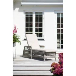 MODEL: VILA - solseng Komfortabel INKL. lux. all-weather hynde og justerbar ryg - B:73 cm x D:195 cm x H:54 cm 