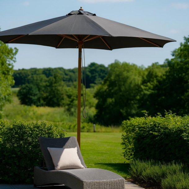 Parasol m/ Lutning - : 3 m. Vlj frg - Vattentt + Dug har UV30+ solskydd. Modell: Milano