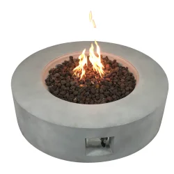 Rundt havebord med indbygget gasvarmer i komposit - 14,5 kW effekt - �106 x H31 cm