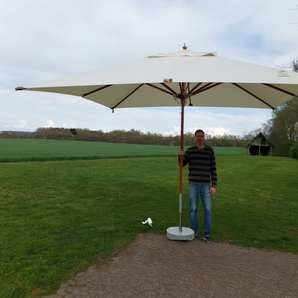 MEGA PARASOL! Str.  4x4m - + dug har UV50+ solbeskyttelse - Model: Houston