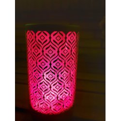 Glascylinder med flamme-effekt - LED. Batteridrevet