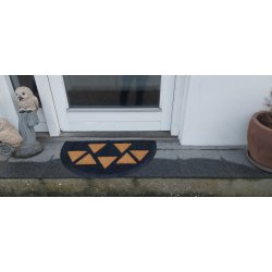 Drmtte med Zig Zag mnster af kokos og gummi - 45 x 75 cm - Fs i forskellige former