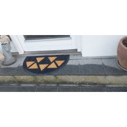 Drmtte med Zig Zag mnster af kokos og gummi - 45 x 75 cm - Fs i forskellige former