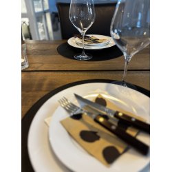 Rund dkkeserviet i PU Lder. D38 cm. Med farve p begge sidder. Vlg farve.