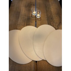 Oval Dkkeserviet i gte Lder hard- ikke foldbar - 30x45 -  Oval - Vlg farve