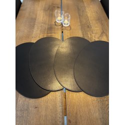 Oval Dkkeserviet i gte Lder hard- ikke foldbar - 30x45 -  Oval - Vlg farve