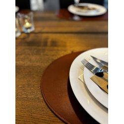 Oval Dkkeserviet i gte Lder hard- ikke foldbar - 30x45 -  Oval - Vlg farve