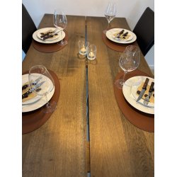 Oval Dkkeserviet i gte Lder hard- ikke foldbar - 30x45 -  Oval - Vlg farve