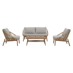 Skagen Lounges�t fra ENVY - Eksklusivt og vedligeholdelsesfrit 4-delt lounges�t i naturlook med All-weather hynder