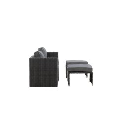 Vedligeholdelsesfrit loungest i UV-beskyttet polyrattan med all-weather hynder - Model: Quad
