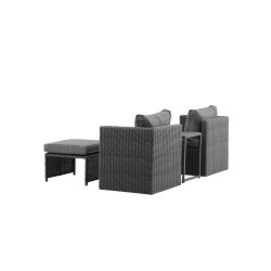 Vedligeholdelsesfrit loungest i UV-beskyttet polyrattan med all-weather hynder - Model: Quad