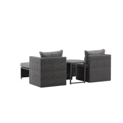 Vedligeholdelsesfrit loungest i UV-beskyttet polyrattan med all-weather hynder - Model: Quad