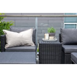 Vedligeholdelsesfrit loungest i UV-beskyttet polyrattan med all-weather hynder - Model: Quad