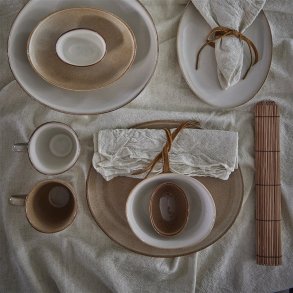 Ribbet d�kkeserviet i bambustr� med unikt design - Model: Kiara