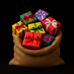 "Kartoffelsk" i Jute stor. Den prcis julemandens julesk. PERFEKT TIL JULETIDEN!