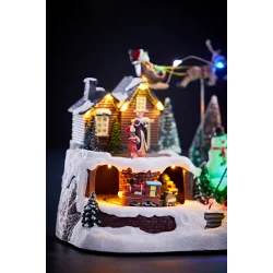 Flyvende Julemand Landsby - En Magisk Julestemning med Lys, Bevgelse og Musik