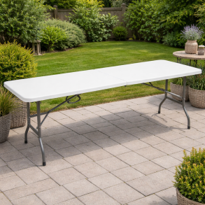 Vejrbestandigt foldebord i plast - v�lg st�rrelse - l�ngde p� 180 cm eller 240 cm!