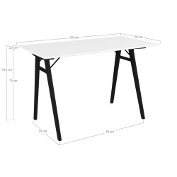 Pnt og stilfuldt skrivebord 120x60x75 cm - Model: Vojens - Vlg farve p bordplade og ben