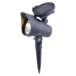 Stilfuld solcelle-spotlight med effektivt amorft solpanel, kraftig SMD LED og genopladeligt batteri � 13x8x28 cm