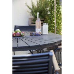 Underhllsfritt svart runt trdgrdsbord - Modell Parma : 110 cm