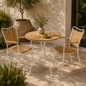 Ella Caf�bord - �: 80 cm. V�lg farve p� stel: hvid el. antracit