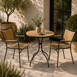 Ella Caf�bord - �: 80 cm. V�lg farve p� stel: hvid el. antracit