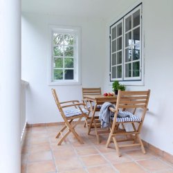 York Caf Havebord - guld teak