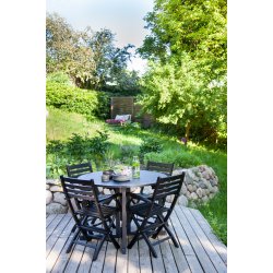 Runda svartmlade fjrilsmahognybord - Modell Isabella