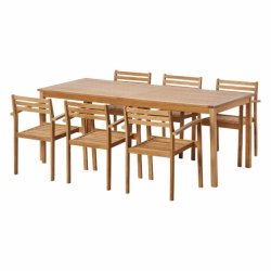 Enkelt bord i gold teaktr. Str. 90x210 cm. Plads til 6-8 stole.  - Model: Oxford