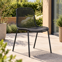Stilren og stabelbar havestol i UV-resistent PP med robuste st�lben - Model: Branson - F�s i flere farver