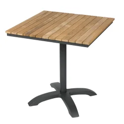 Stilrent MOOD Classic caf�bord � 70�70 cm teak med let aluminiumsstel