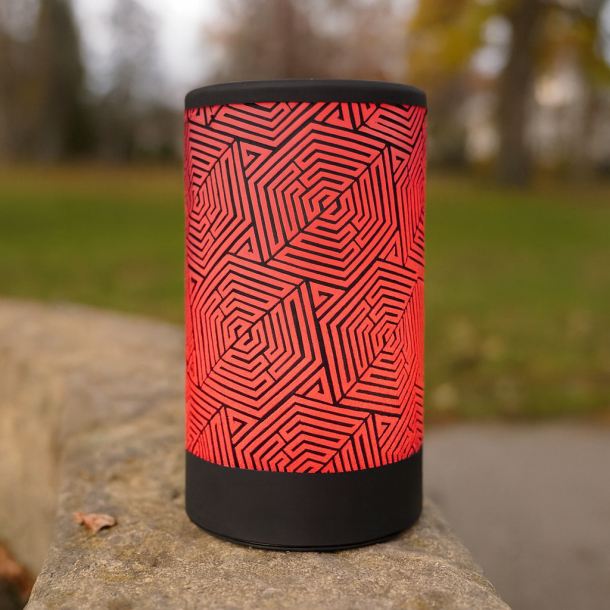 Glascylinder med flamme-effekt - LED. Batteridrevet