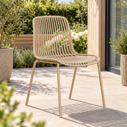 Stilren og stabelbar havestol i UV-resistent PP med robuste st�lben - Model: Branson - F�s i flere farver