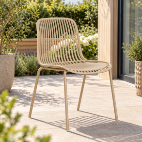Stilren og stabelbar havestol i UV-resistent PP med robuste st�lben - Model: Branson - F�s i flere farver