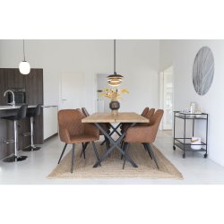 Behagelig spisebordsstol i kunstlder/mikrofiber - model: Harbo - vlg farve