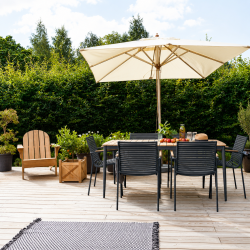 Rio Havebord i teak med aluminiumstel - v�lg stelfarve!