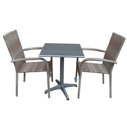 Vedligeholdelsesfrit cafest med UV-beskyttede stabelstole - Model: Sahara