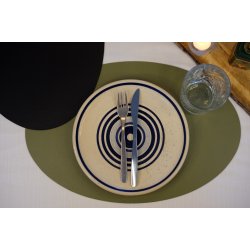 Dkkeserviet i ovalt design - Fremstillet i PU lder soft - Foldbar - 30x45 cm - Vlg farve