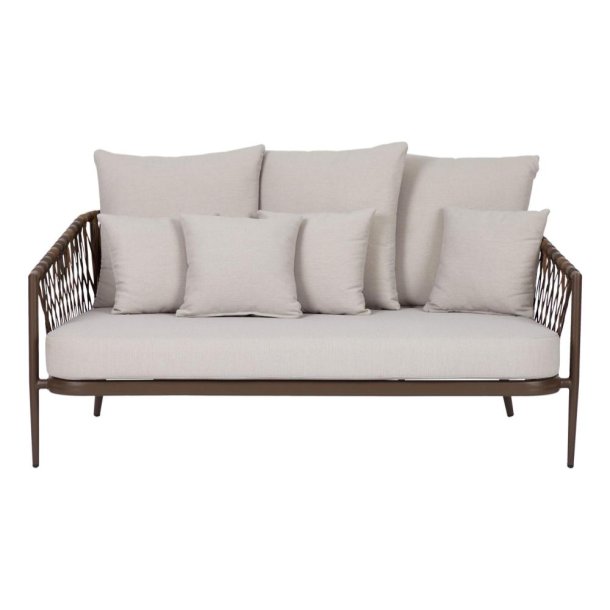 3-personers loungesoffa i aluminium inklusive dynor och 7 kuddar (3 stora + 4 sm) - Modell Havana