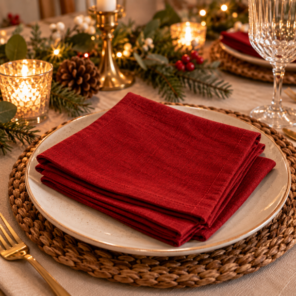 Tidsl�se juleservietter s�t � 4 stk - 40 x 40 cm - F�s i flere farver