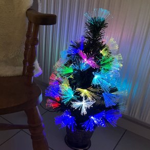 Fiber Juletr� 60 cm 48 LED � Multifarvet